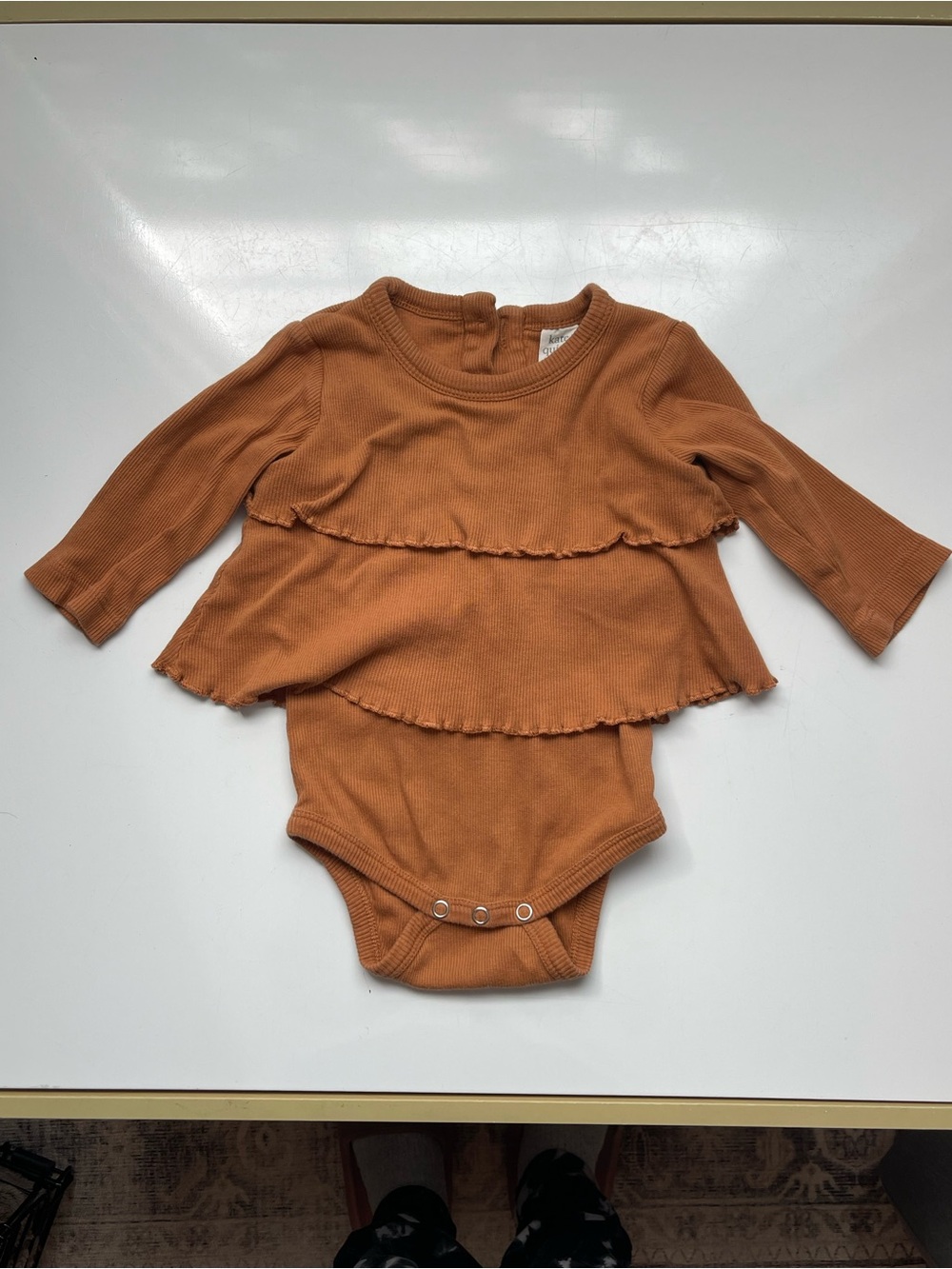 Kate Quinn Ruffle One-Piece in Rust Brown